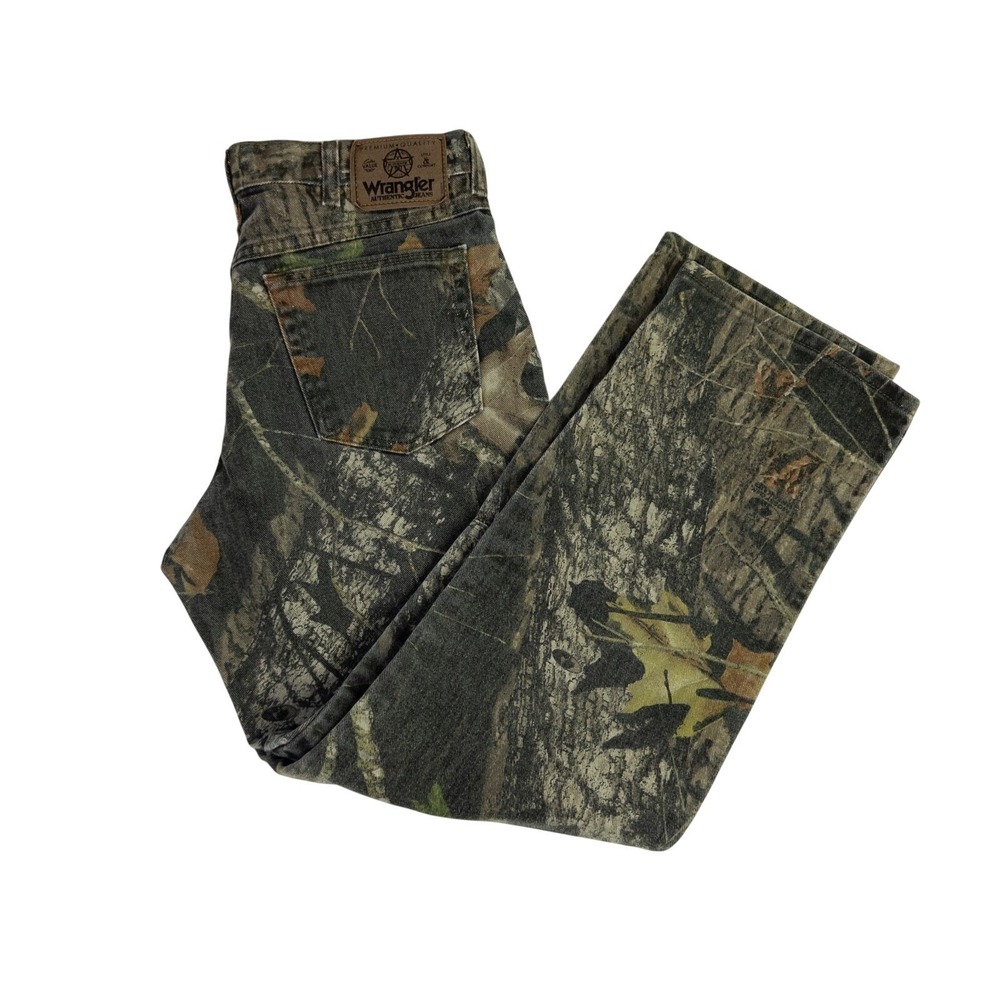 90s Wrangler Authentic Jeans Mossy Oak Breakup Camo Double Knee Pants 30x34